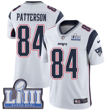 #84 Limited Cordarrelle Patterson White Nike NFL Road Youth Jersey New England Patriots Vapor Untouchable Super Bowl LIII Bound