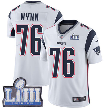 #76 Limited Isaiah Wynn White Nike NFL Road Youth Jersey New England Patriots Vapor Untouchable Super Bowl LIII Bound