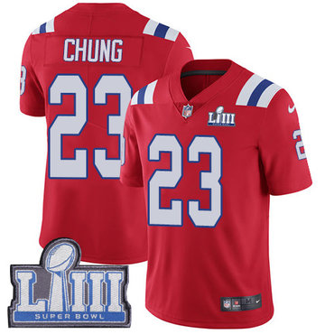 #23 Limited Patrick Chung Red Nike NFL Alternate Youth Jersey New England Patriots Vapor Untouchable Super Bowl LIII Bound