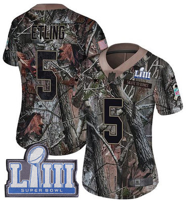 #5 Limited Danny Etling Camo Nike NFL Women's Jersey New England Patriots Rush Realtree Super Bowl LIII Bound