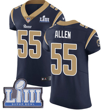 #55 Elite Brian Allen Navy Blue Nike NFL Home Men's Jersey Los Angeles Rams Vapor Untouchable Super Bowl LIII Bound