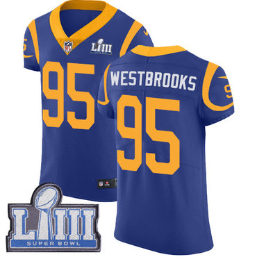 #95 Elite Ethan Westbrooks Royal Blue Nike NFL Alternate Men's Jersey Los Angeles Rams Vapor Untouchable Super Bowl LIII Bound