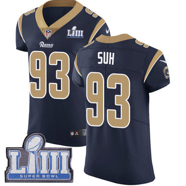 #93 Elite Ndamukong Suh Navy Blue Nike NFL Home Men's Jersey Los Angeles Rams Vapor Untouchable Super Bowl LIII Bound