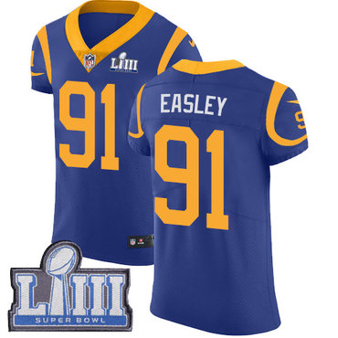 #91 Elite Dominique Easley Royal Blue Nike NFL Alternate Men's Jersey Los Angeles Rams Vapor Untouchable Super Bowl LIII Bound