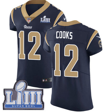 #12 Elite Brandin Cooks Navy Blue Nike NFL Home Men's Jersey Los Angeles Rams Vapor Untouchable Super Bowl LIII Bound