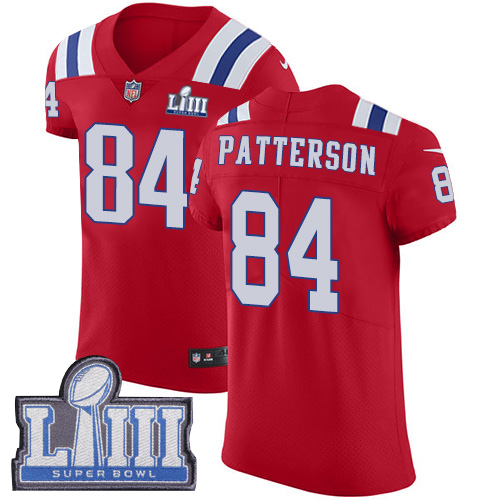 #84 Elite Cordarrelle Patterson Red Nike NFL Alternate Men's Jersey New England Patriots Vapor Untouchable Super Bowl LIII Bound