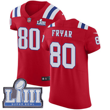 #80 Elite Irving Fryar Red Nike NFL Alternate Men's Jersey New England Patriots Vapor Untouchable Super Bowl LIII Bound