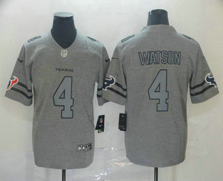 Men's Houston Texans #4 Deshaun Watson 2019 Gray Gridiron Vapor Untouchable Stitched NFL Nike Limited Jersey