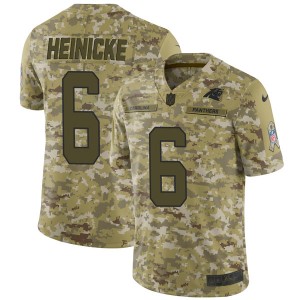 Men's Nike Carolina Panthers #6 Taylor Heinicke Limited Camo 2018 Salute to Service Jersey