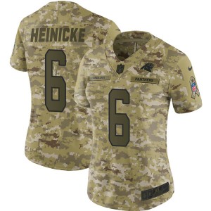 Women's Carolina Panthers Nike #6 Taylor Heinicke Limited Camo 2018 Salute to Service Jersey