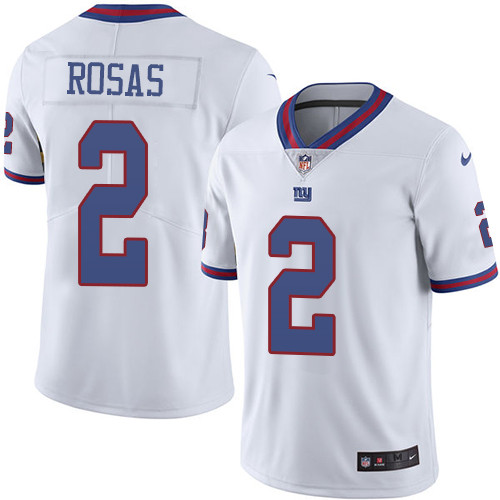 Nike Giants #2 Aldrick Rosas White Men's Stitched NFL Limited Rush Jersey