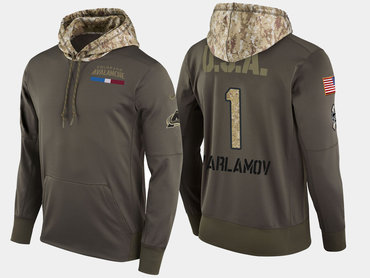 Nike Colorado Avalanche 1 Semyon Varlamov Olive Salute To Service Pullover Hoodie