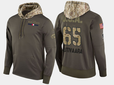 Nike Columbus Blue Jackets 65 Markus Nutivaara Olive Salute To Service Pullover Hoodie