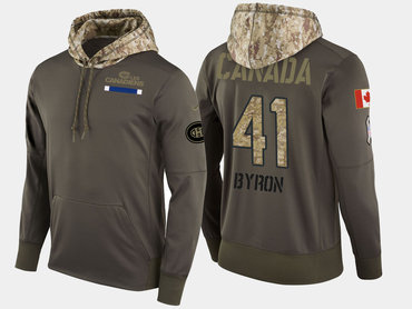 Nike Montreal Canadiens 41 Paul Byron Olive Salute To Service Pullover Hoodie