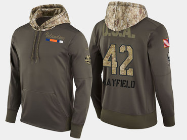 Nike New York Islanders 42 Scott Mayfield Olive Salute To Service Pullover Hoodie