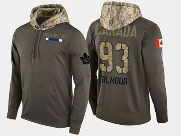 Nike Toronto Maple Leafs 93 Doug Gilmour Retired Olive Salute To Service Pullover Hoodie