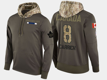 Nike Toronto Maple Leafs 8 Connor Carrick Olive Salute To Service Pullover Hoodie