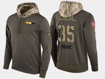 Nike Nashville Predators 35 Pekka Rinne Olive Salute To Service Pullover Hoodie