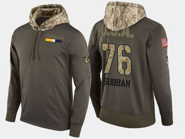 Nike Nashville Predators 76 P.K. Subban Olive Salute To Service Pullover Hoodie