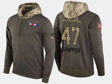 Nike New York Rangers 47 Steven Kampfer Olive Salute To Service Pullover Hoodie