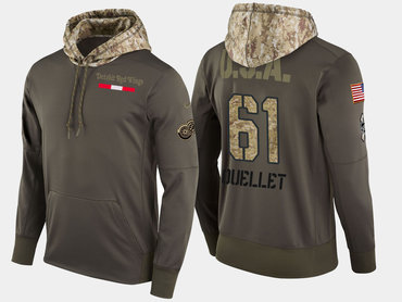 Nike Detroit Red Wings 61 Xavier Ouellet Olive Salute To Service Pullover Hoodie