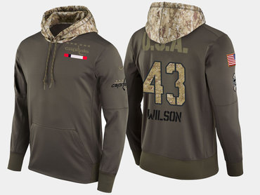 Nike Washington Capitals 43 Tom Wilson Olive Salute To Service Pullover Hoodie