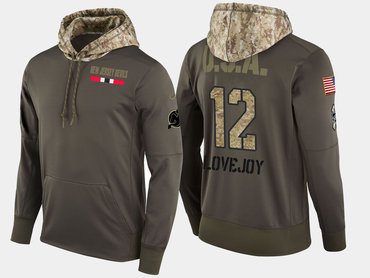 Nike New Jersey Devils 12 Ben Lovejoy Olive Salute To Service Pullover Hoodie