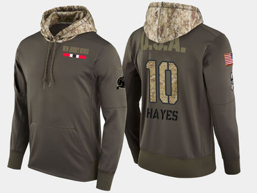 Nike New Jersey Devils 10 Jimmy Hayes Olive Salute To Service Pullover Hoodie