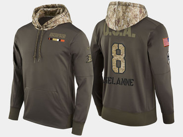 Nike Anaheim Ducks 8 Teemu Selanne Retired Olive Salute To Service Pullover Hoodie