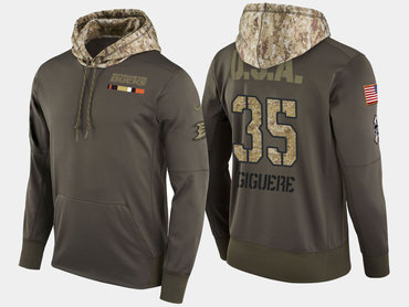 Nike Anaheim Ducks 35 Jean Sebastien Giguere Retired Olive Salute To Service Pullover Hoodie