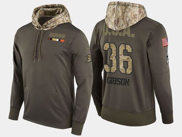 Nike Anaheim Ducks 36 John Gibson Olive Salute To Service Pullover Hoodie