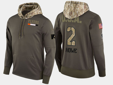 Nike Philadelphia Flyers 2 Mark Howe Retired Olive Salute To Service Pullover Hoodie