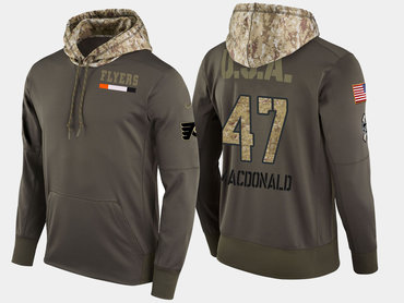 Nike Philadelphia Flyers 47 Andrew Macdonald Olive Salute To Service Pullover Hoodie