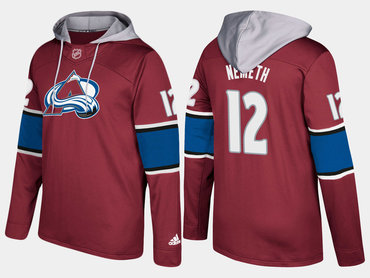 Adidas Colorado Avalanche 12 Patrik Nemeth Name And Number Burgundy Hoodie