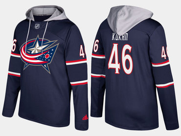 Adidas Columbus Blue Jackets 46 Dean Kukan Name And Number Navy Hoodie