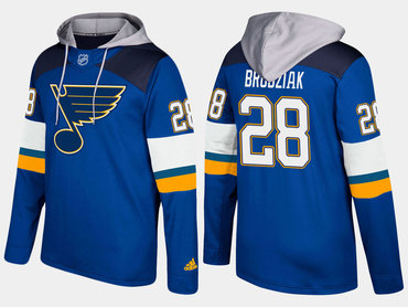 Adidas St. Louis Blues 28 Kyle Brodziak Name And Number Blue Hoodie