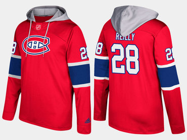 Adidas Montreal Canadiens 28 Mike Reilly Name And Number Red Hoodie