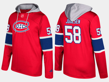 Adidas Montreal Canadiens 58 Noah Juulsen Name And Number Red Hoodie