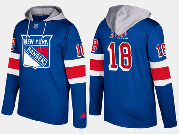 Adidas New York Rangers 18 Marc Staal Name And Number Blue Hoodie