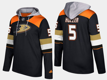 Adidas Anaheim Ducks 5 Korbinian Holzer Name And Number Black Hoodie