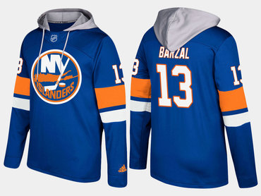 Adidas New York Islanders 13 Mathew Barzal Name And Number Blue Hoodie