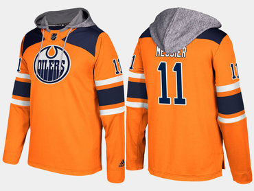 Adidas Edmonton Oilers 11 Mark Messier Orange Name And Number Hoodie