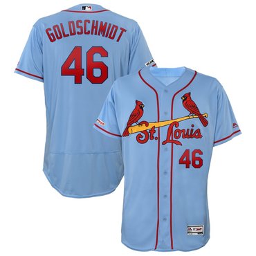 Men's St. Louis Cardinals 46 Paul Goldschmidt Light Blue 150th Patch Flexbase Jersey