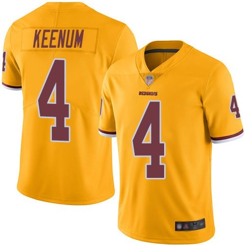 Men's Nike Washington Redskins 4 Case Keenum Color Rush Gold Limited Jersey