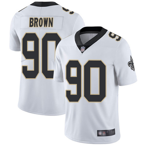 Men's New Orleans Saints #90 Malcom Brown White Men's Stitched Football Vapor Untouchable Limited Jersey