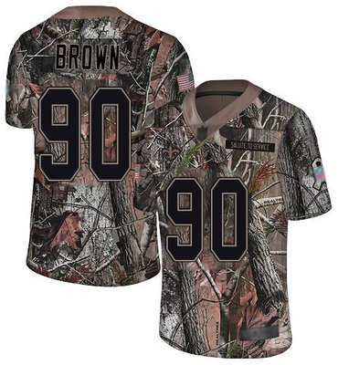 Men's New Orleans Saints #90 Malcom Brown Camo Men's Stitched Football Limited Rush Realtree Jersey