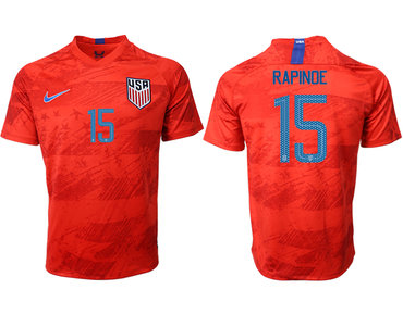 2019-20 USA 15 RAPINOE Away Thailand Soccer Jersey