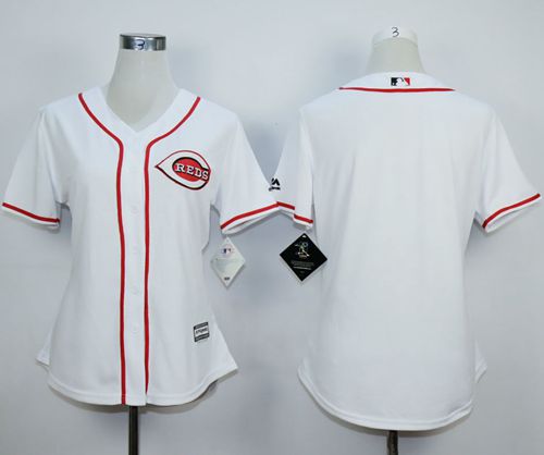 Reds Blank White Home Women's Stitched Baseball Jersey