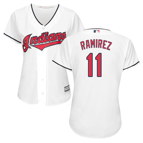 Indians #11 Jose Ramirez White Home Women's Stitched Baseball Jersey