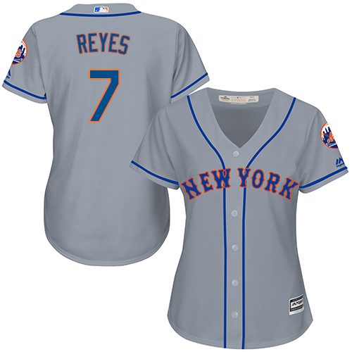 Mets #7 Jose Reyes Grey Road Women's Stitched Baseball Jersey